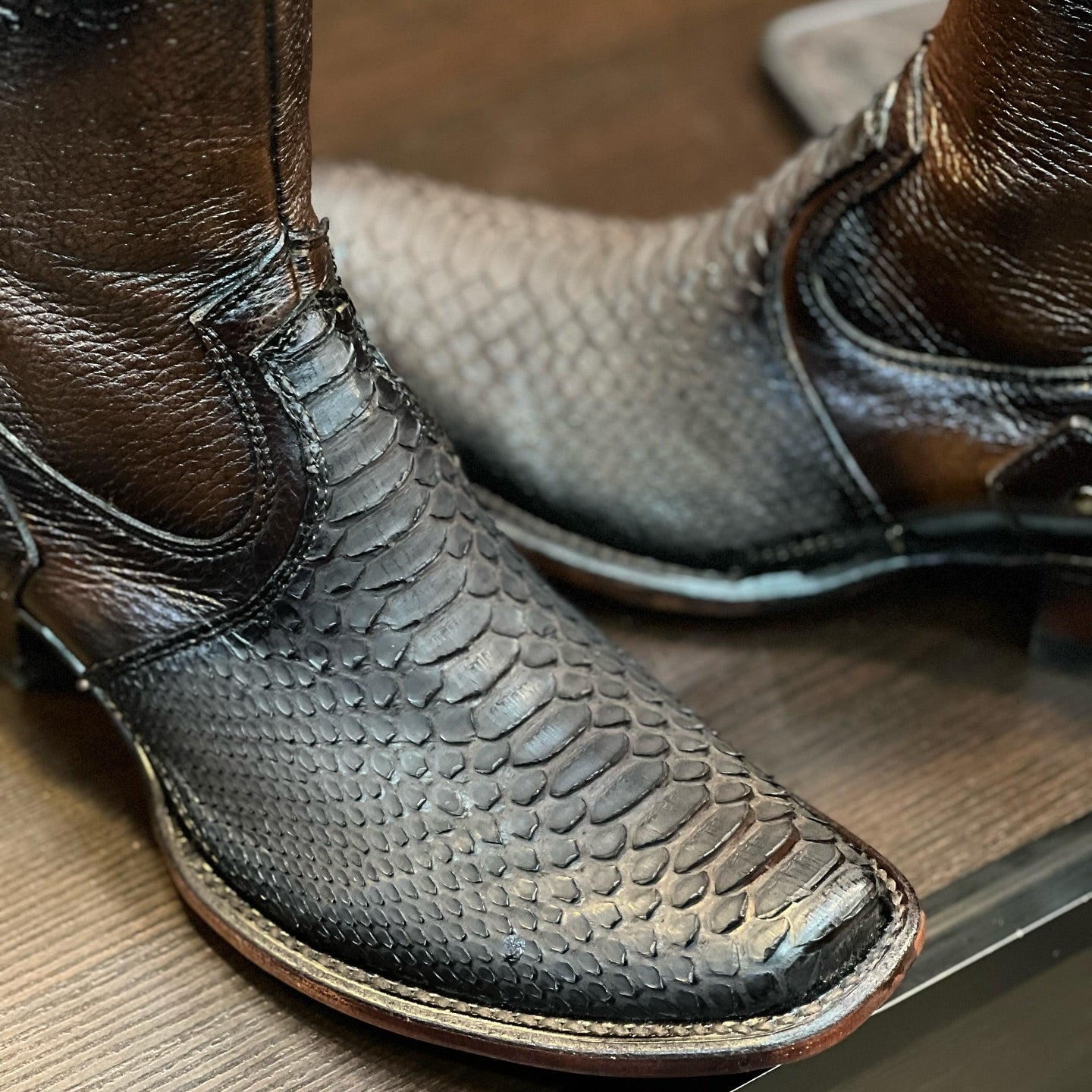 Vintage Tobacco Python Ranch Cowboy Boots(Buy 2 Free Shipping✔️)