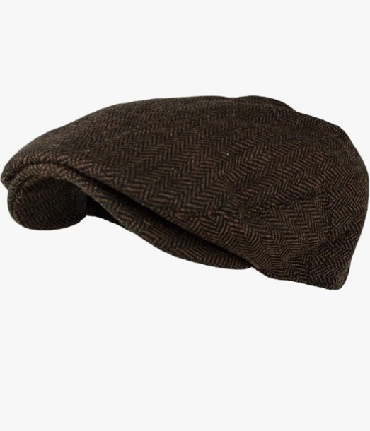 Men's Classic Herringbone Tweed Tweed Wool Blend Newspaperboy Ivy Hat