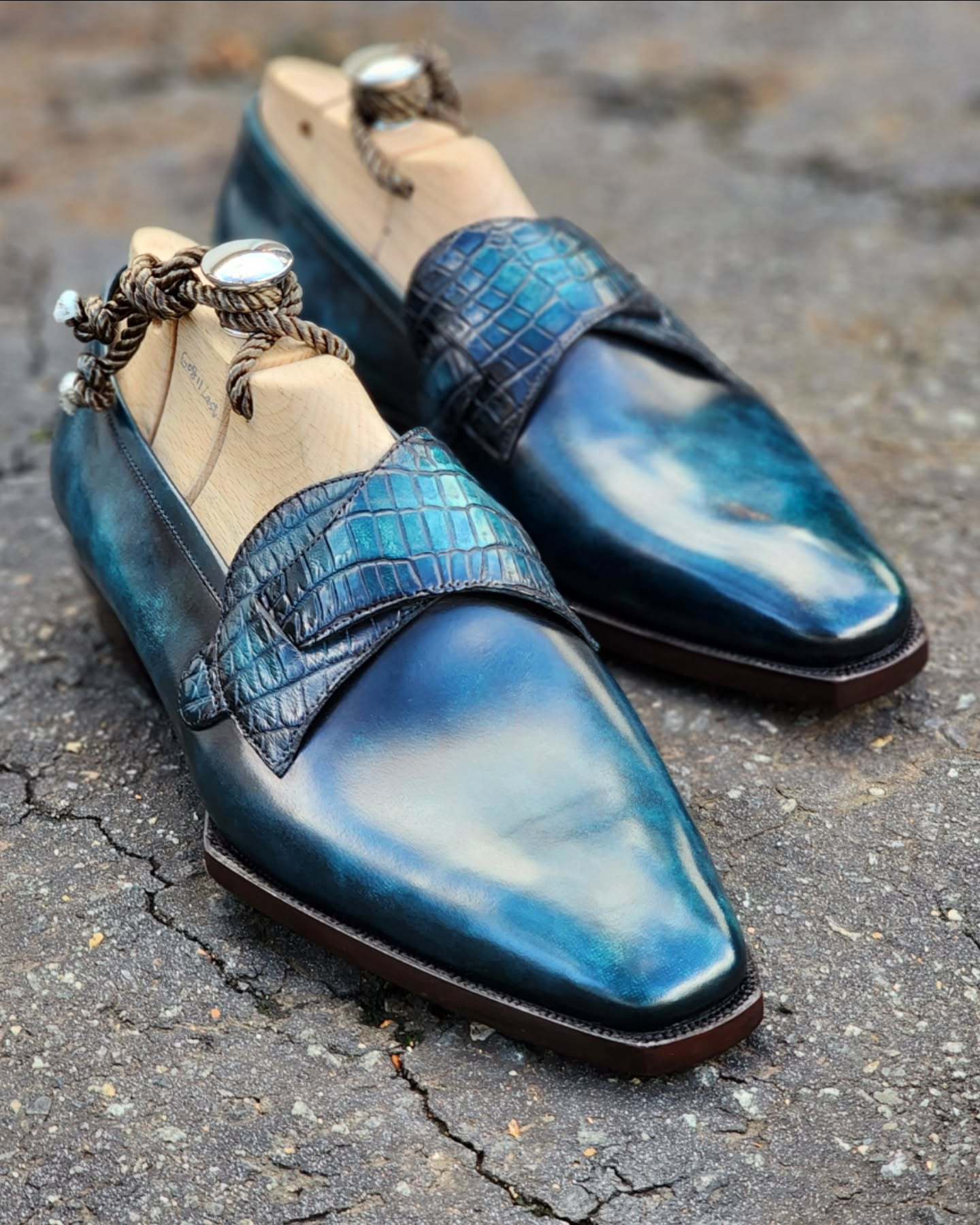 Teal Patina Butterfly Loafers
