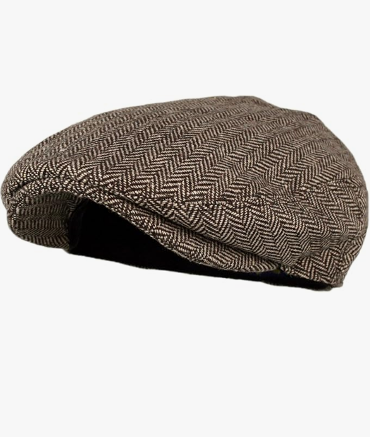 Men's Classic Herringbone Tweed Tweed Wool Blend Newspaperboy Ivy Hat