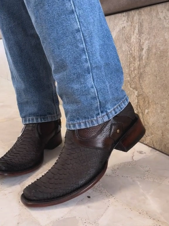 Vintage Tobacco Python Ranch Cowboy Boots(Buy 2 Free Shipping✔️)