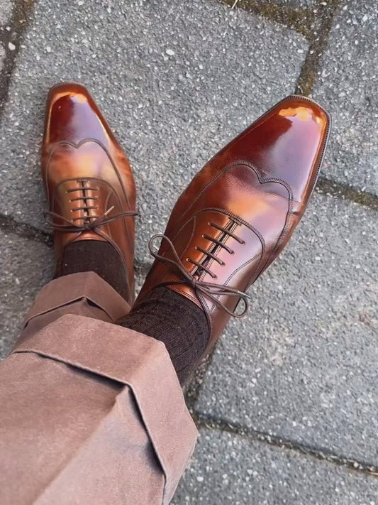 Handmade Brown Formal Oxford Shoes
