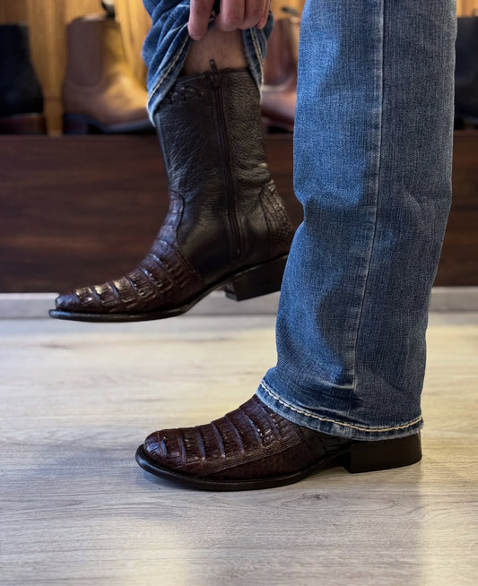 Tobacco Oval Vintage Cowboy Boots