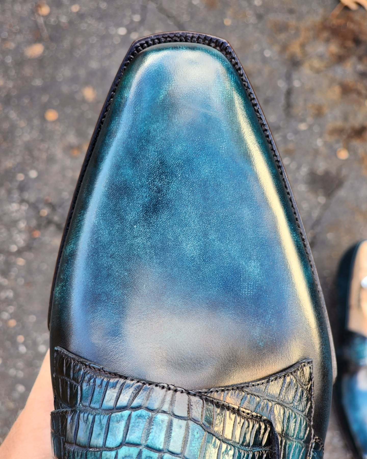 Teal Patina Butterfly Loafers