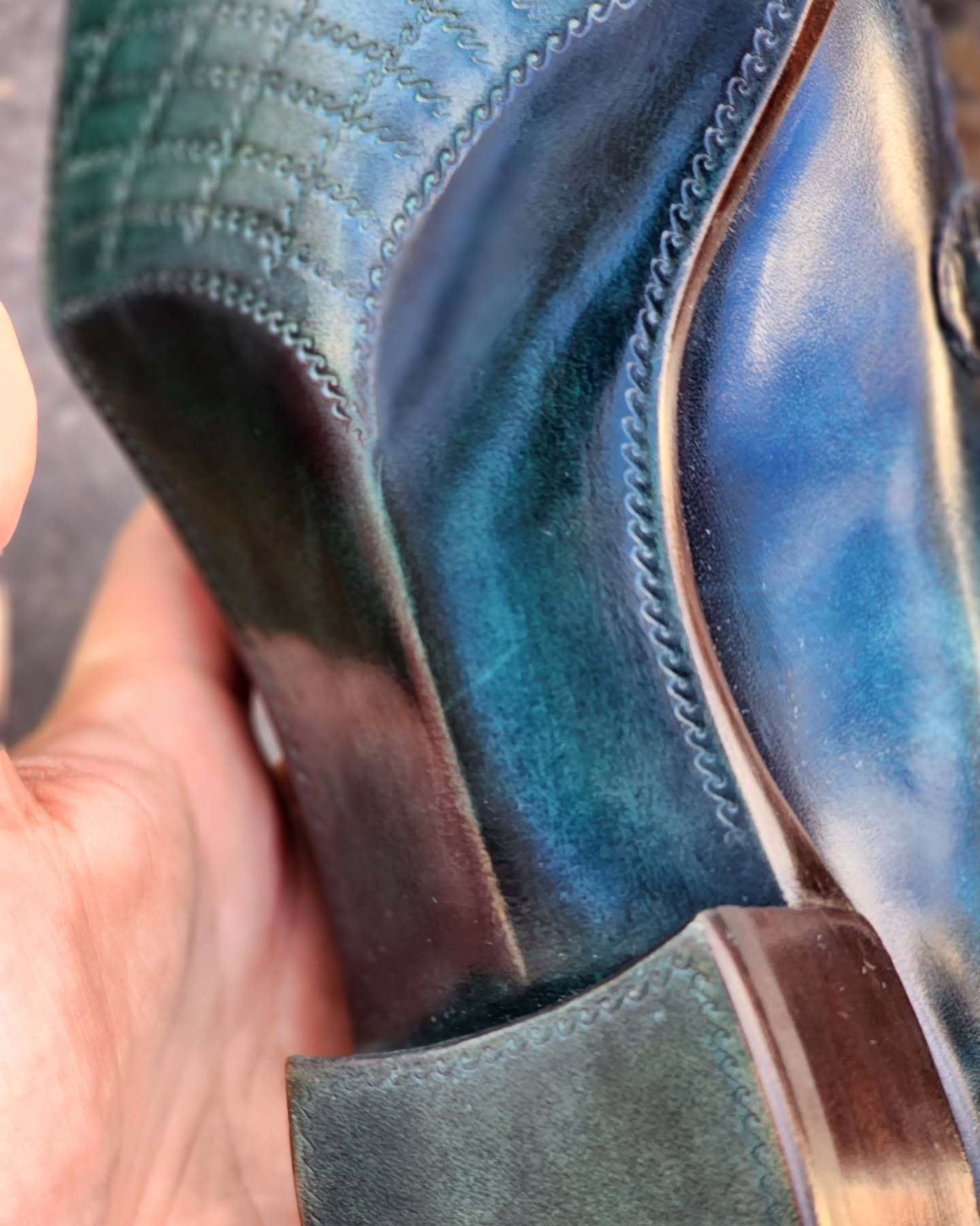 Teal Patina Butterfly Loafers