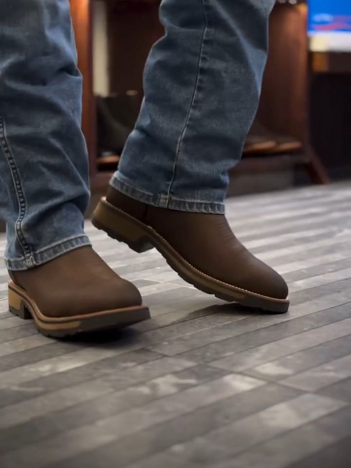 Hand-carved Vintage Square Toe Cowhide Boots