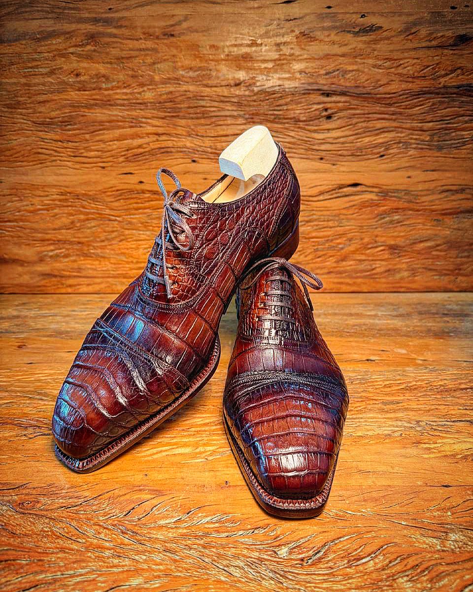 Handmade Crocodile Leather Oxfords