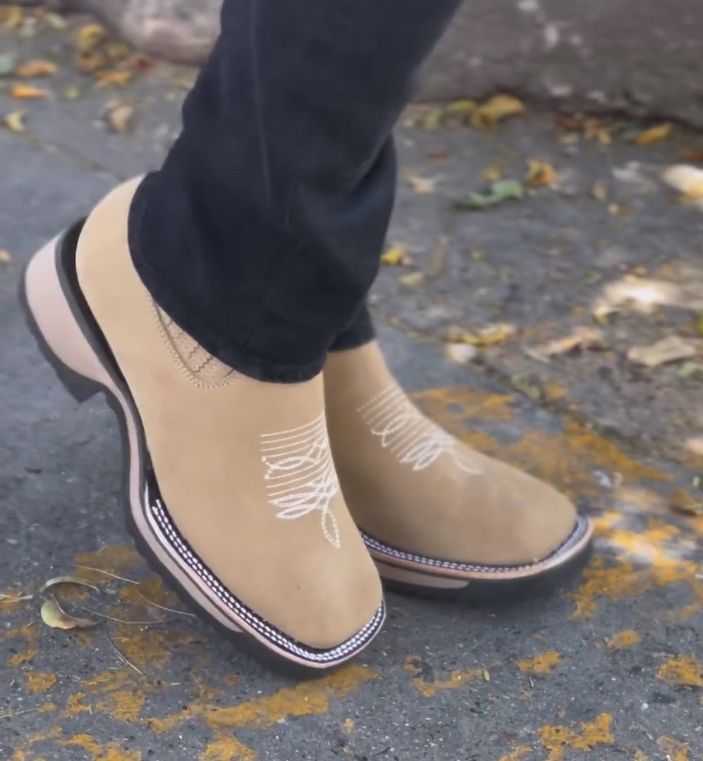 Men's Vintage Suede Embroidered Boots