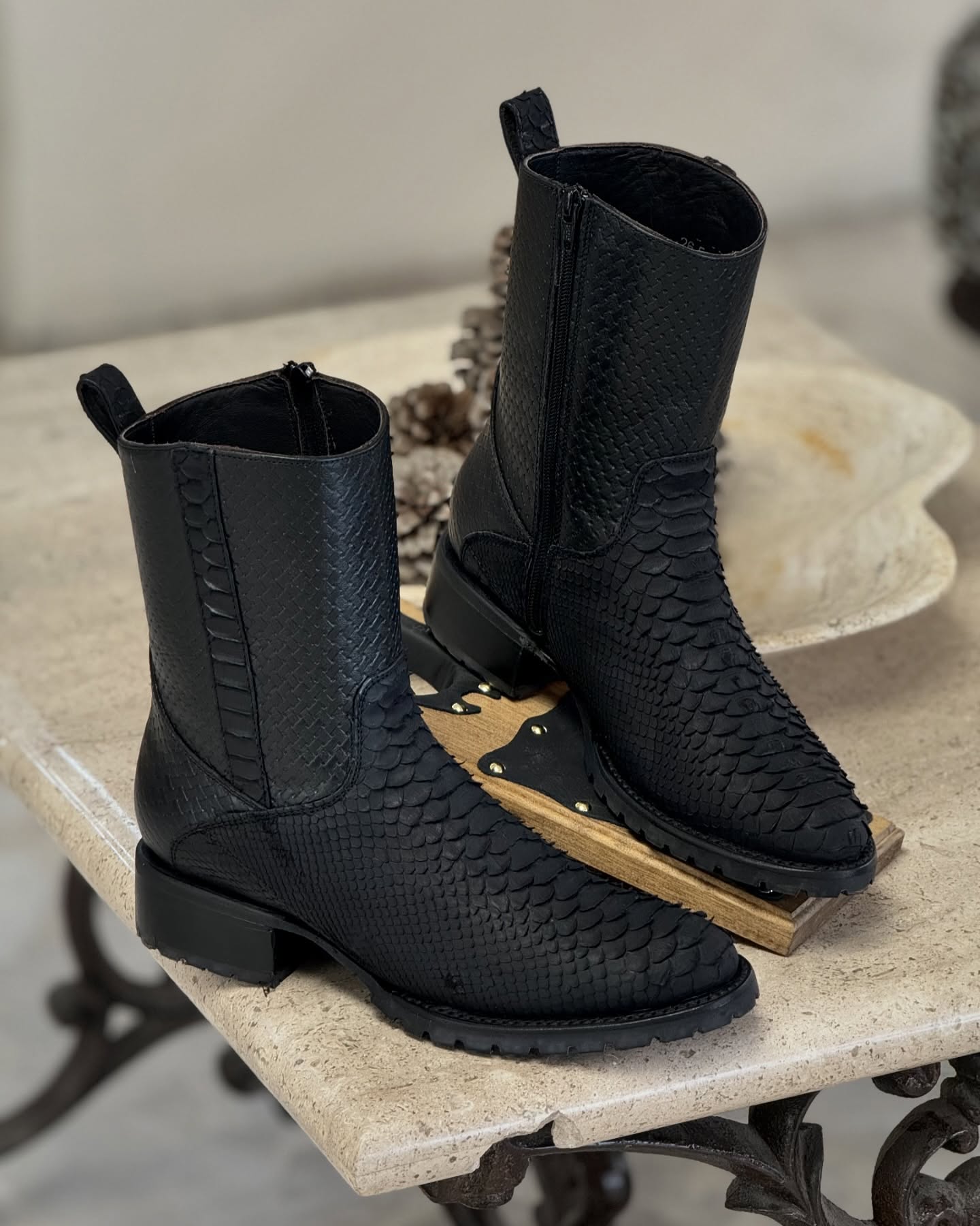 Italian Handmade Python Western Boots