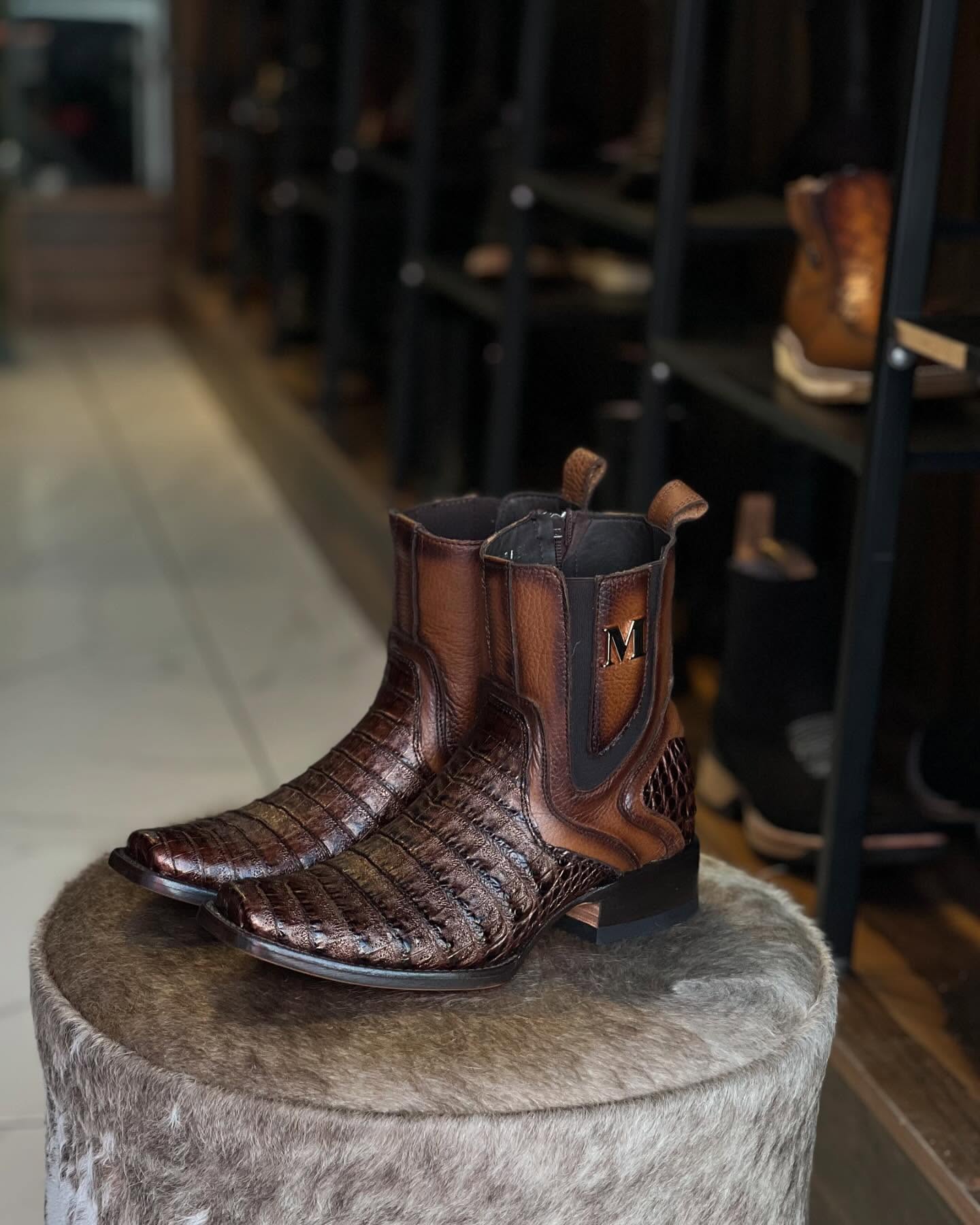 Handmade Cowboy Boots In Crocodile Leather