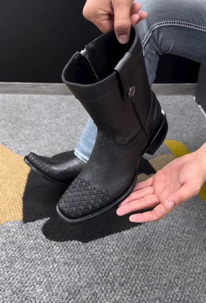 Unique Hand-textured Leather Boots