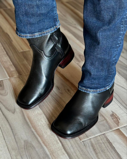 Black Modern Temperament Cowboy Boots