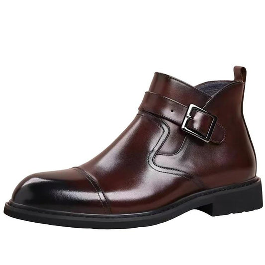 Cowhide Warm Business Dress Boots