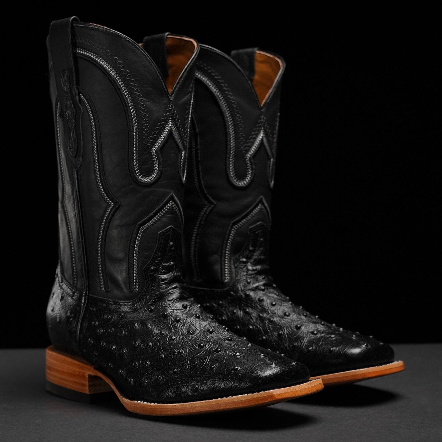 Square Toe Leather Western Cowboy Boots