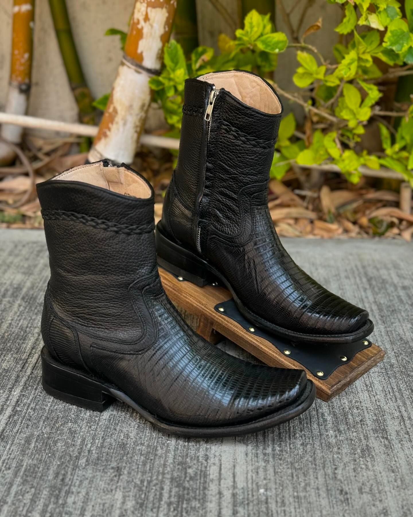 New Textured Woven Cowboy Boots