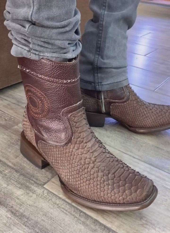 Textured Python Cowboy Boots