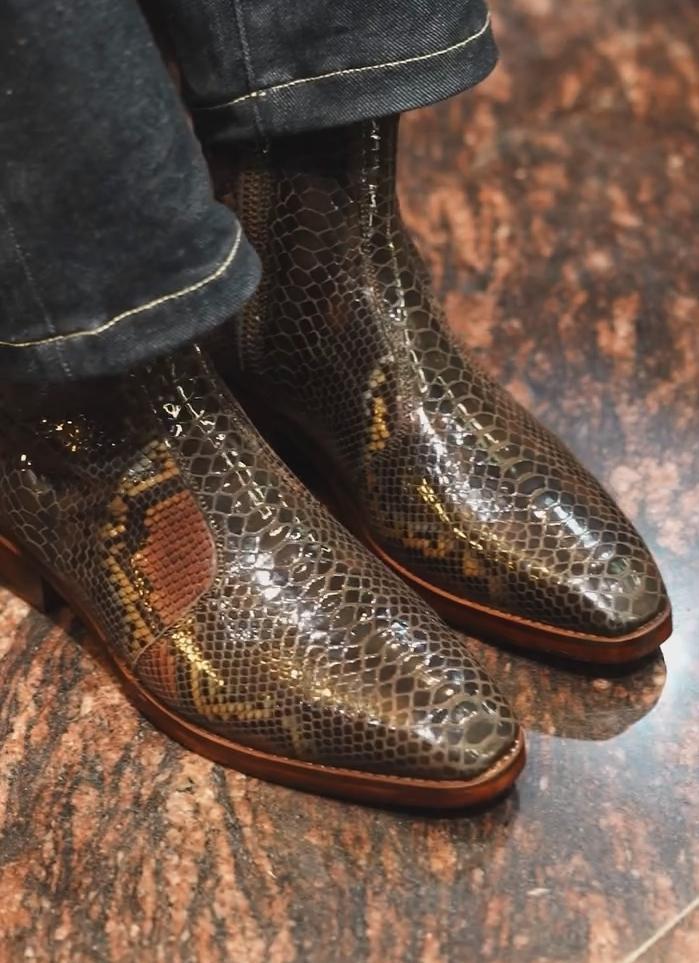 Handmade Non-slip Python Boots