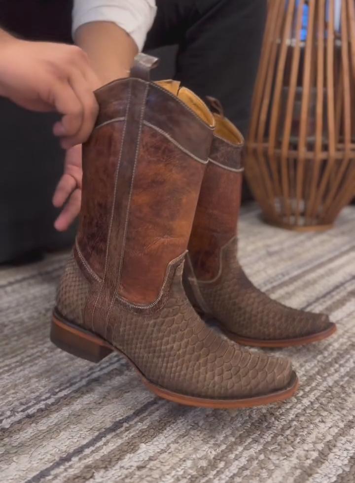 Vintage Python Western Cowboy Boots