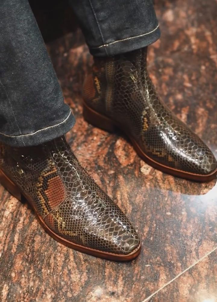 Handmade Non-slip Python Boots