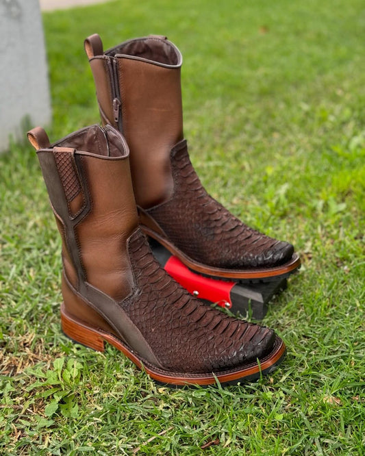 Durable Hand-stitched Python Boots