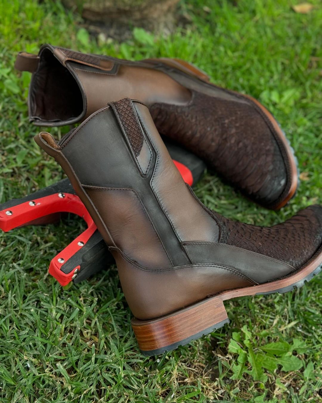 Durable Hand-stitched Python Boots