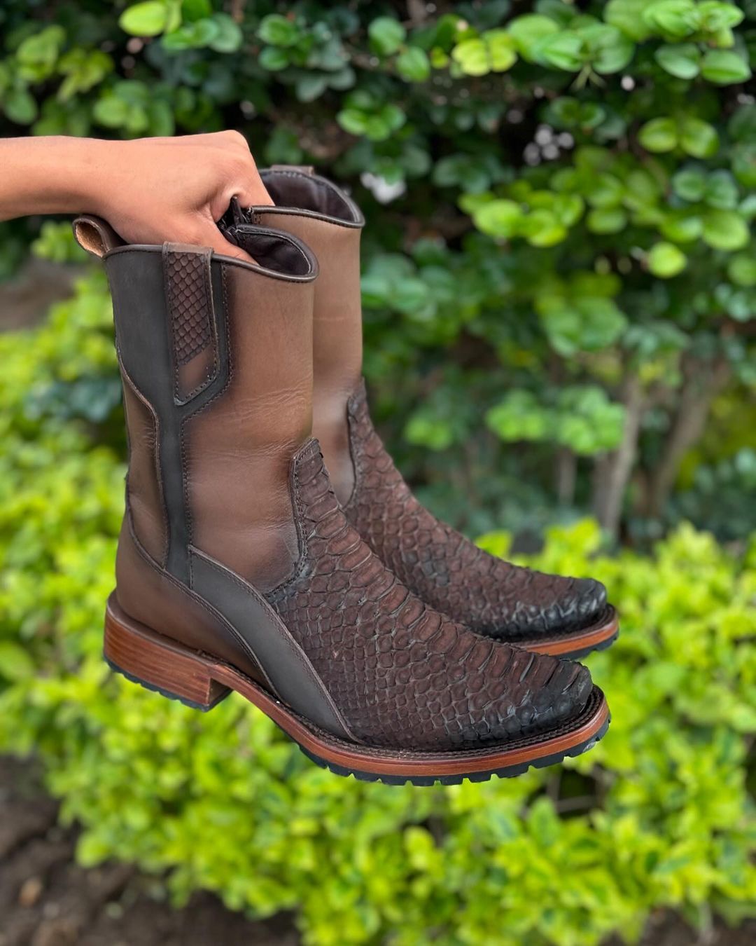 Durable Hand-stitched Python Boots