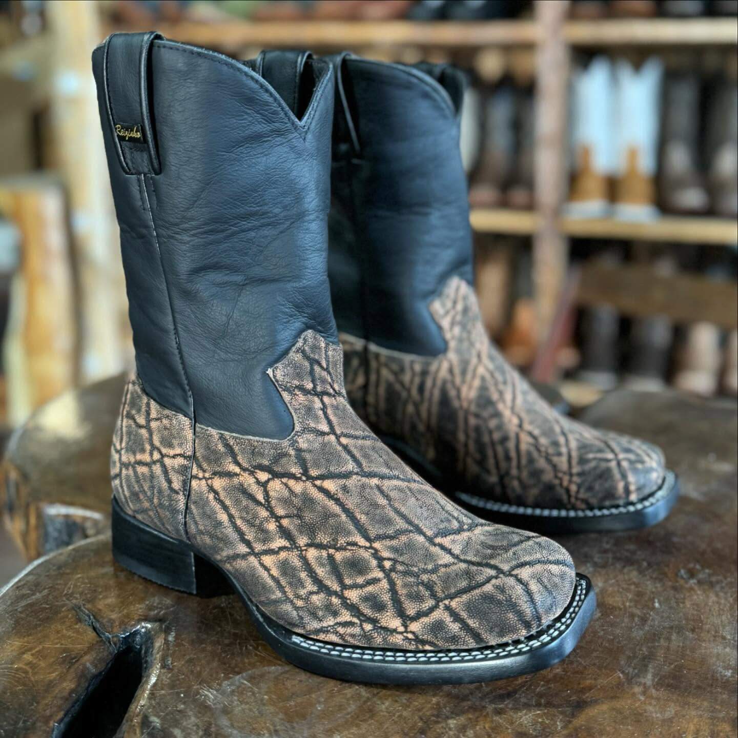 Vintage Patchwork Textured Cowboy Boots