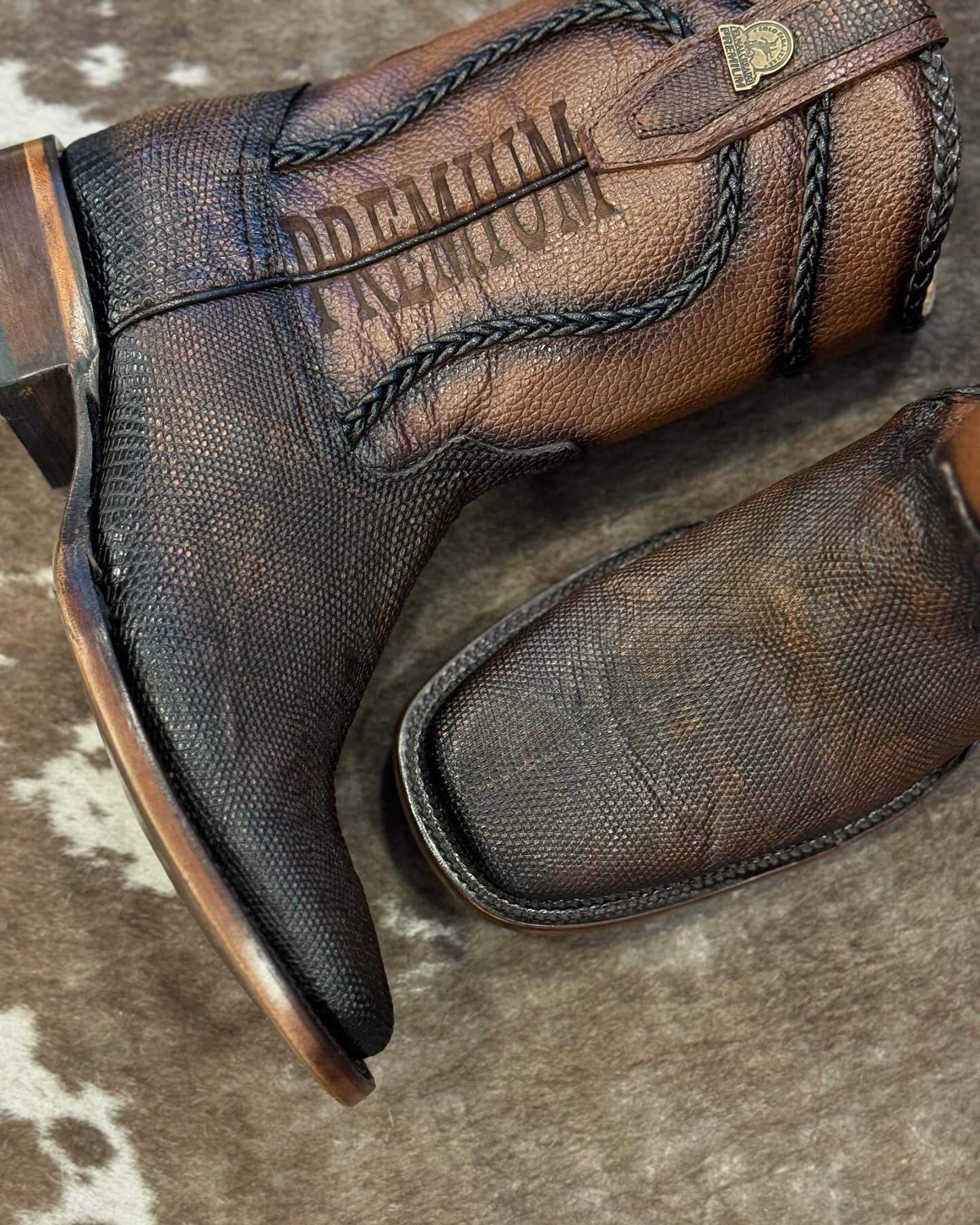 Premium Vintage Lizard Skin Cowboy Boots