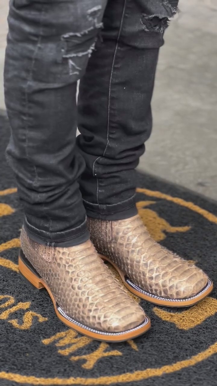 Vintage Python Skin Western Cowboy Boots