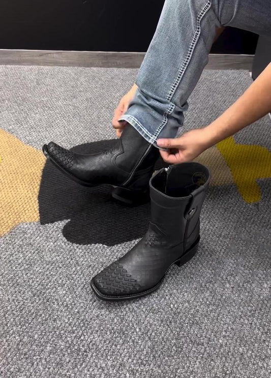 Unique Hand-textured Leather Boots